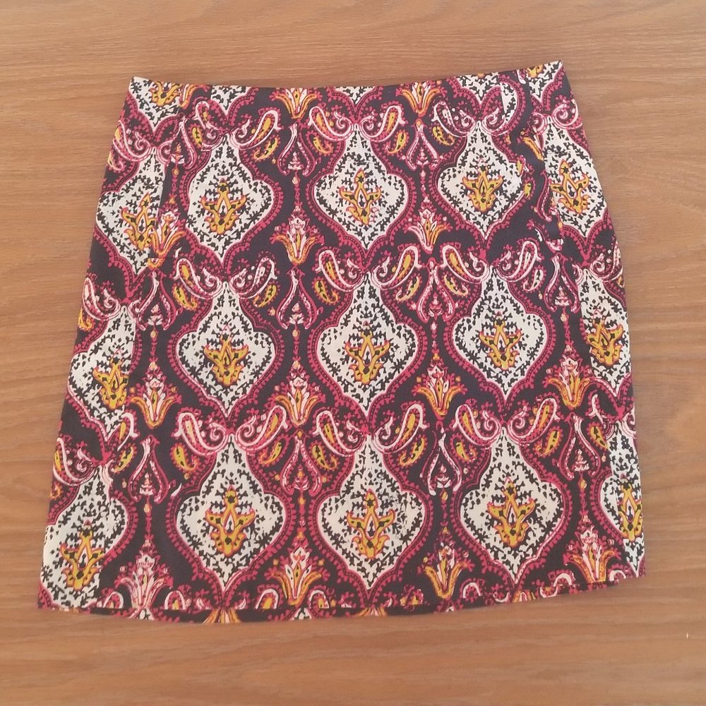 J.Crew Paisley Stretch Mini Skirt Size 4